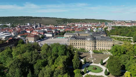 Wuzburg-Residence-Germany-panning-drone-aerial-view-4K