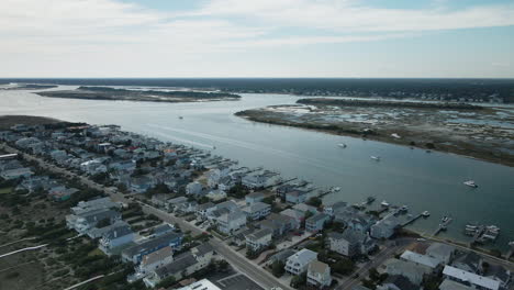 Establishing-aerial-tracking-outwards-over-Wrightsville-Beach-view-North-Carolina