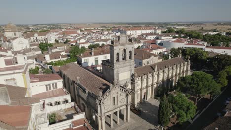 Aerial-view-Church-and-convent-of-Nossa-Senhora-da-Graça,-Évora
