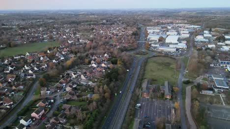A12-Duel-carriage-way-Martlesham-Heath,-Martlesham,-Ipswich-drone-footage