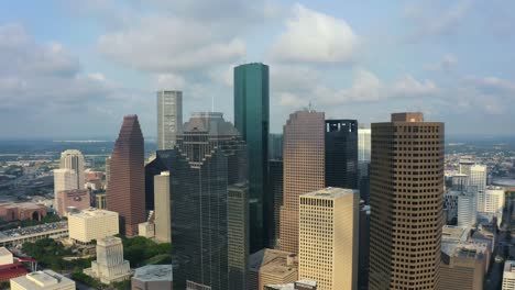Aérea-Ciudad-Urbana-Houston-Texas-Western-Helicóptero-Metropolitano,-Humanidad-Ciudad-Drone