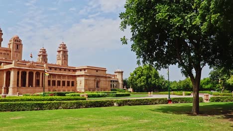 Heritage-King-Palace-Arquitectura-Vintage-Desde-Un-Video-De-ángulo-Plano-Tomado-En-Umaid-Bhawan-Palace-Jodhpur-Rajasthan-India-El-06-De-Septiembre-De-2022