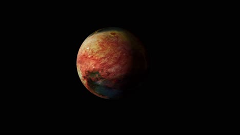 4k-Roter-Und-Gelber-Planet-Auf-Schwarzem-Hintergrund