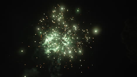 Feuerwerk-Explodiert-In-Lebendigen-Farben-In-Zeitlupe-Des-Nachthimmels