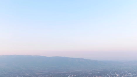 Aerial-view-of-the-city-with-drone-from-the-top-of-Skopje-Vodno