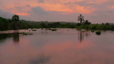 flying-over-the-kwanza-river,-Angola,-Africa,-Rio