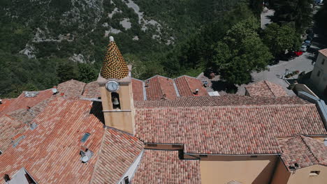 Church-Clock-Tower-In-Highest-French-Village-Sainte-Agnes-In-Alpes-Maritimes,-France