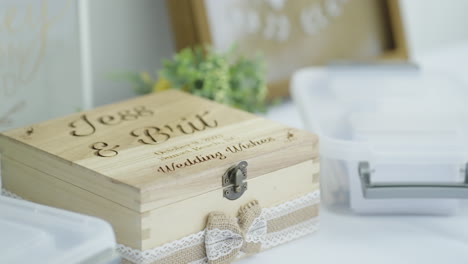 Handmade-wooden-box-bride-and-groom-wedding-wishes-wedding