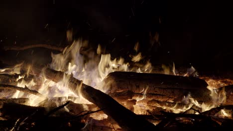 Motion-shot-of-wood-fire.-bonfire