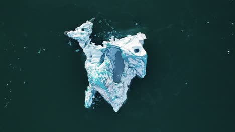 Top-down-View-Of-Iceberg-In-Jokulsarlon-Glacial-Lake-In-South-Iceland