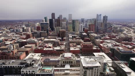 Aerial-View-Of-Downtown-Denver-Showing-Union-Station-And-Surrounding-Cityscape