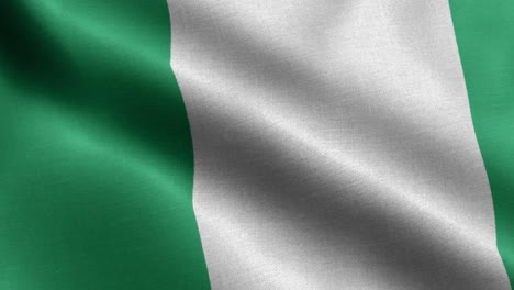 Primer-Plano-Ondeando-Lazo-4k-Bandera-Nacional-De-Nigeria