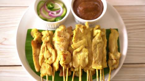 Pork-satay---Grilled-pork-served-with-peanut-sauce-or-sweet-and-sour-sauce