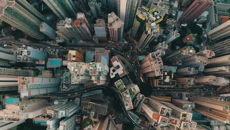 Cinematic-drone-shot-of-a-city-with-a-lot-of-skyscrapers-during-the-day