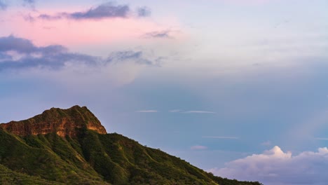 Diamond-Head-Summit-Honolulu-Colorful-Sunset-Time-Lapse