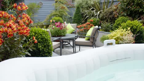 Garden-inflatable-hot-tub-with-still-water,-before-bubbles