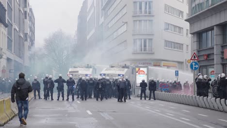 Protest-demonstration-turns-violent-in-Brussels,-the-capital-of-Belgium