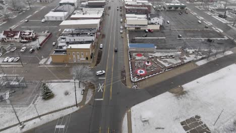 Small-town-Clio-Michigan-Aerial-tilt-up-reveal