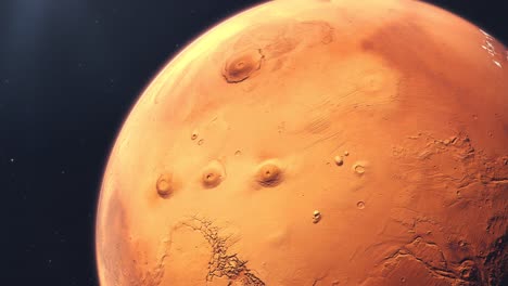 Girando-Hacia-Marte-Para-Revelar-Olympus-Mons,-El-Volcán-Y-La-Montaña-Más-Grandes-Del-Sistema-Solar