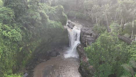 Waterfall-during-rain-season-and-with-brown-water
