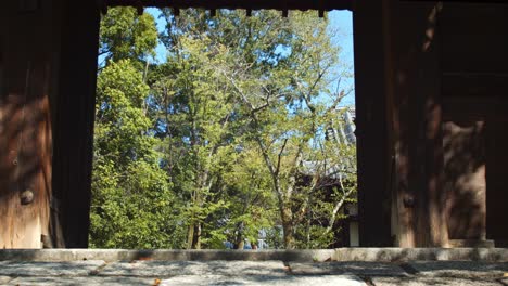 Diapositiva,-Tiro,-De,-Un,-Entrada,-A,-Un,-Templo,-En,-Kyoto,-Japón,-4k,-Cámara-Lenta