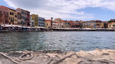 Port-of-Chania-old-town-in-Crete-with-Venetian-architectures-buildings