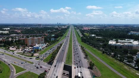 orlando,-florida,-drone-over-roads,-highway-traffic