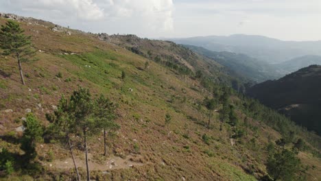 Luftbild-Berglandschaft-Des-Nationalparks-Peneda-Gerês-Im-Norden-Portugals