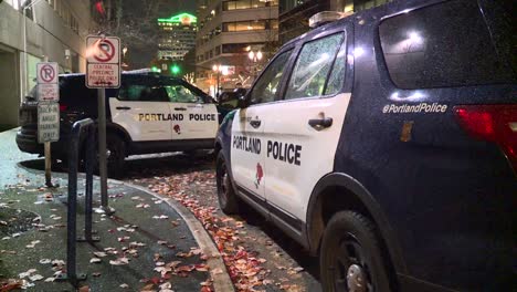 PORTLAND-OREGON-POLICE-CARS-PARKED-AT-NIGHT