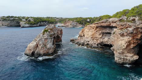 Aerial-view-over-the-Amazing-cliffs-around-the-northeast-of-Mallorca
