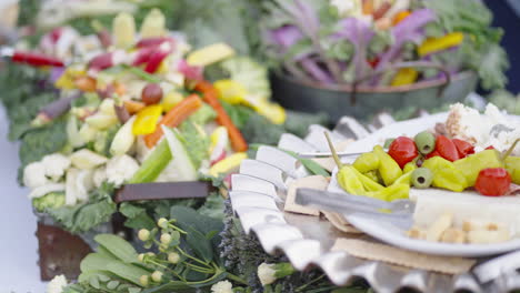 Große-Auswahl-An-Gesundem-Grünem-Gemüse,-Das-Für-Die-Gäste-Zubereitet-Wird