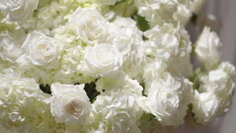 Bouquet-of-beautiful-white-roses-Panning-medium-shot