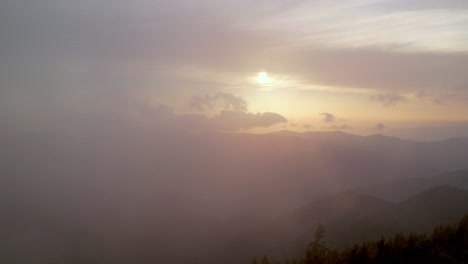 Tote-Bäume,-Appalachen-Und-Blue-Ridge-Mountains-Bei-Sonnenuntergang-Aus-Der-Luft