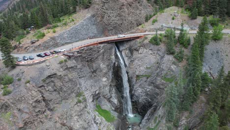 Bear-Creek-Falls,-Ouray,-Colorado,-USA