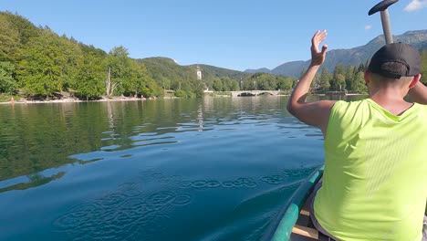 Canoeing-in-lake-Bohinj.-Onboard-camera