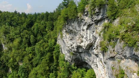 Cliff-face-in-a-valley-in-Rakov-Skocjan-national-wild-life-park-in-Cerknica,-Slovenia