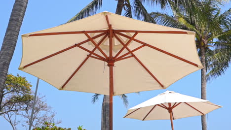 Pov-of-the-underside-of-a-canvas-beach-umbrella