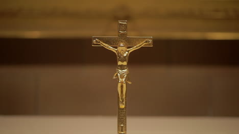 Close-up-to-a-beautiful-golden-crucifix