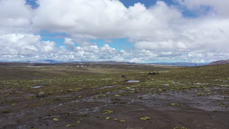 pampas-galeras-small-lakes-in-flatlandsand-clouds-Apurimac,-Peru-UHD