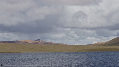 flatlands-landscape-and-lake,-Pampas-Galeras,-Peru