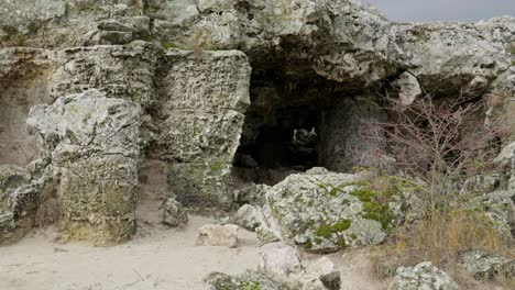 Small-empty-cave-in-quite-and-deserted-ancient-natural-rock-formations-pobiti-kamani