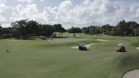 casa-de-campo,-la-romana---december-4,-2021---drone-aerial-shot-of-golf-course-in-casa-de-campo-dominican-republic