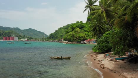 Drone-shot-of-the-paradisiac-island-shoreline-in-the-Indian-Ocean