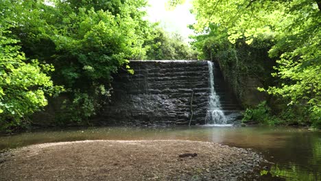 Trull-waterfall-running-low-on-water,-Taunton,-Somerset,-United-Kingdom