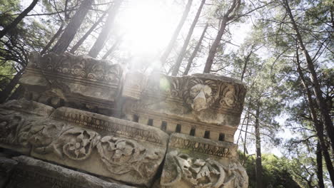 Intricate-wall-craftwork-of-Apollon-Temple-Antalya-Turkey
