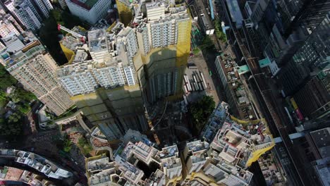 Luftaufnahme-Der-Skyline-Von-Hongkong-Und-Der-Wohnwolkenkratzer
