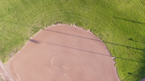 Aerial-drone-view-of-softball---baseball-field-shot-in-4k-high-resolution