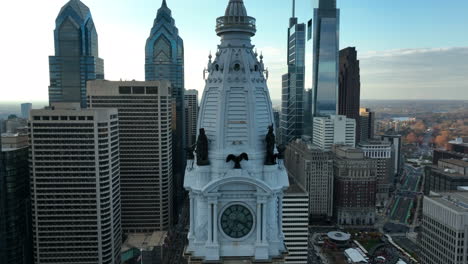 Rising-aerial-reveals-statue-atop-City-Hall