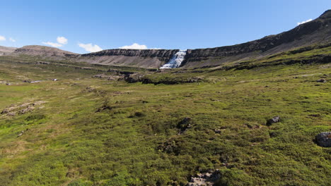 Dynjandi-waterfall-at-sunny-day-in-Iceland