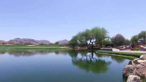 Water-hazard-at-Greyhawk-Golf-Course,-Scottsdale,-Arizona